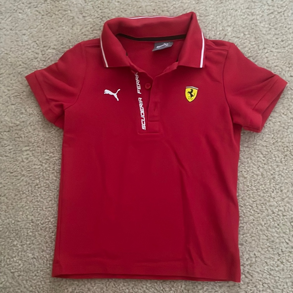Puma Ferrari Polo T-Shirt Size 5-6 Red